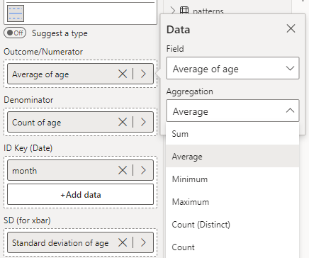 xbar Chart Fields